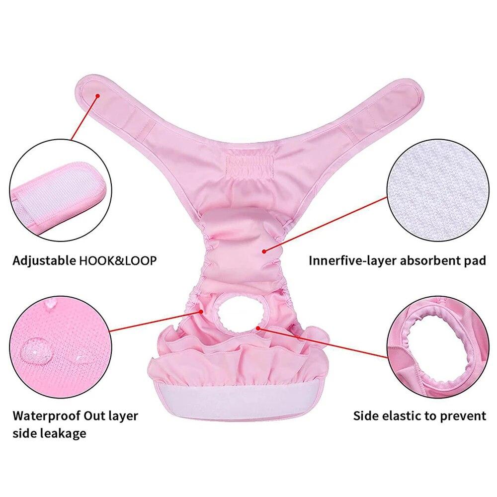 Dog Diaper Sanitary Physiological Pants for Small Large Dogs Cat Washable Underwear Pet Protective Trousers Dogs Supplies