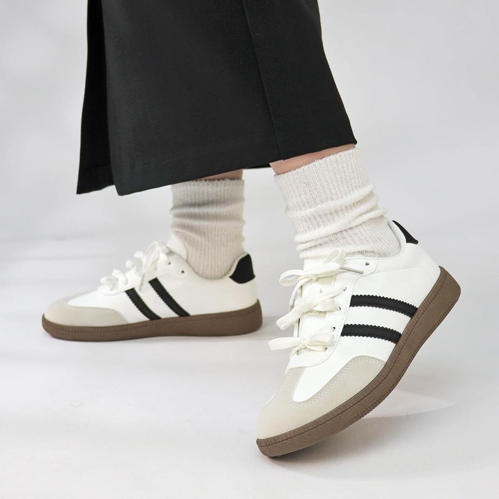 Weiß und 3cm Synthetisches PU Schwarz und Größen Lässiger Japanischer Schuh [AAA+] Damen-Sneaker, Stilvoll, Schwarz, Leicht, Niedrig geschnitten, Schnürschuh, Absatz,