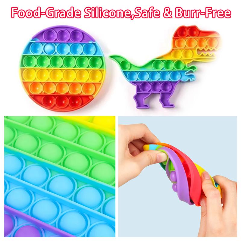 Sensory Toy Rainbow Apple Ice Cream Squeeze Toy Cute Kids Fidget Toy Slow Rising Stress Relief Toy for Autism Anxiety Reliever