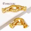 18K Real Gold Plated Brass with Zircon End Beads Clasp,Round Connector Clasps For Jewelry Making,Fastener Connecting Findings