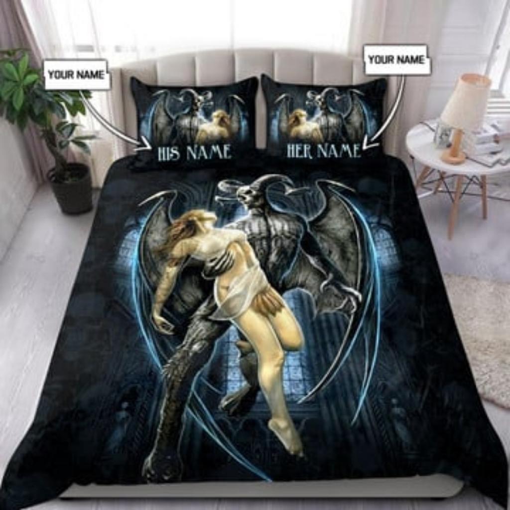 Quilt Bettdeckenbezug Set Tmarc Tee Namen personalisieren Tag der Toten Bettwäsche Anzug