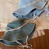 With Tie Belt Jeans Fisherman Hat Letter Sunscreen Hat Sweet Denim Bucket Hat  Travel
