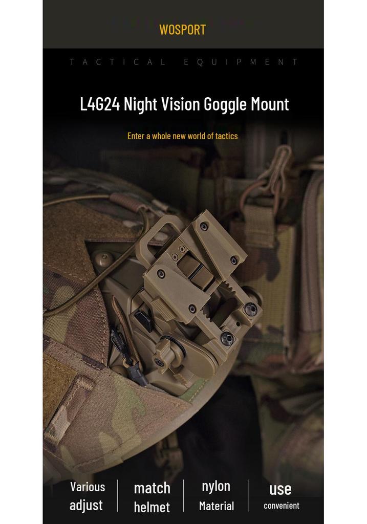L4G24 Night Vision Goggle Mount for PVS15/PVS18/GPNVG18 - Flip-up Tactical Helmet Accessory