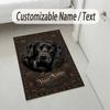 Black Cat Music Theme Soft Crystal Velvet Rug Custom Name & Text Print Non Slip Floor Rug for Bedroom Living Room