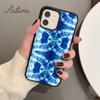 Eisblaue Batik-Handyhülle für iPhone 11 12 13 14 Pro Max mini X XR XS SE 2020 5 6S 7 8 Plus Samsung Galaxy S21 S22 Hülle