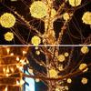 Year 20Cm Hanging Light Led Light Multiple Colors Rattan Ball Fairy Light String Waterproof Garden Holiday Gift