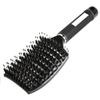 Großer, antistatischer, gebogener Haarkamm mit Schweineborsten zum Stylen und Massieren von lockigem Haar