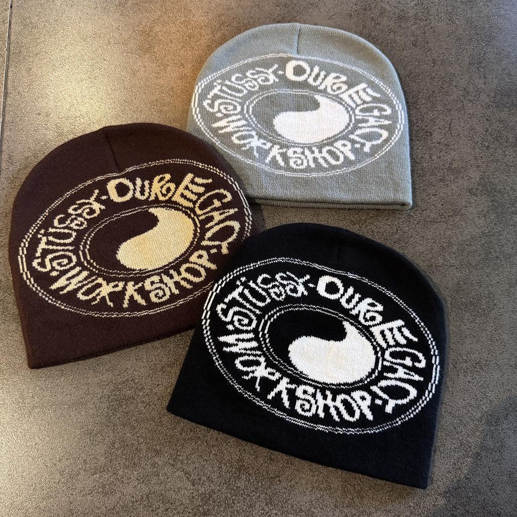 Streetwear Letter Bagua Diagram Knit Hat With Premium Acrylic For Street Fashion