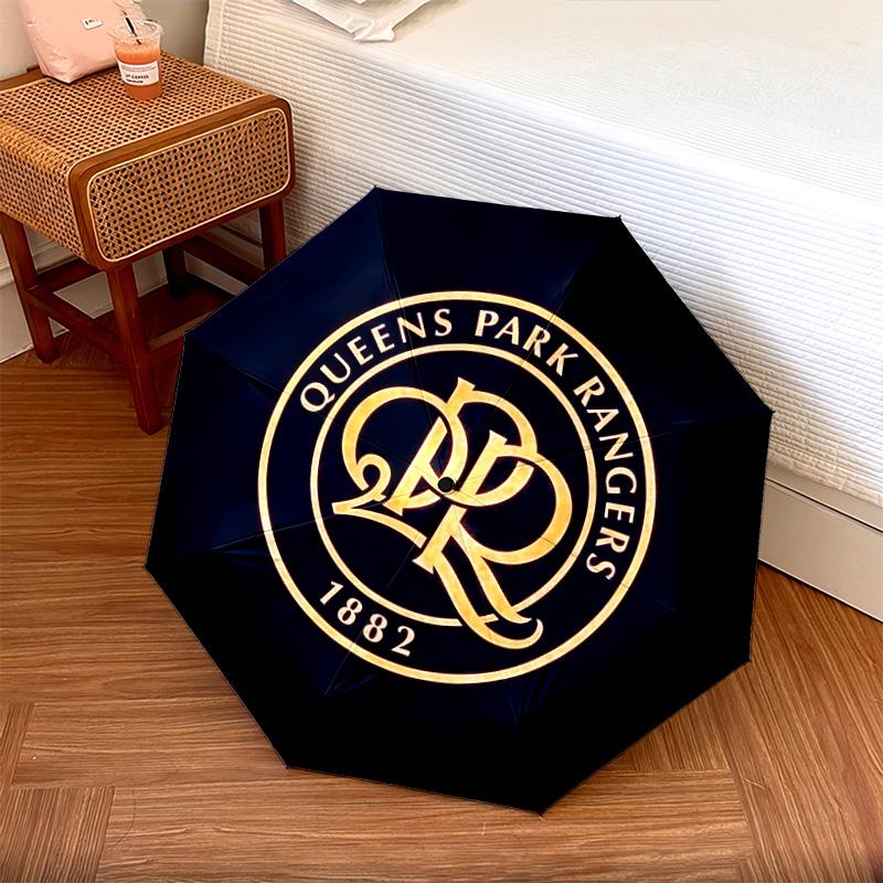 Queens Park Rangers Football Clubpattern, Automatic Folding Umbrella, Portable and Foldable Design, 8 Ribs, a Christmas or Birthday Gift.