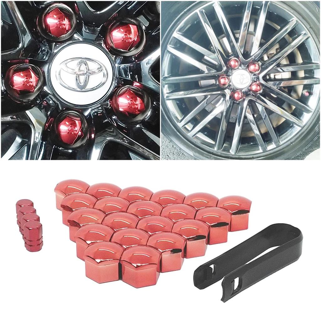 [ST S Michiko] Wheel Nut Cap Red Metallic Color Air