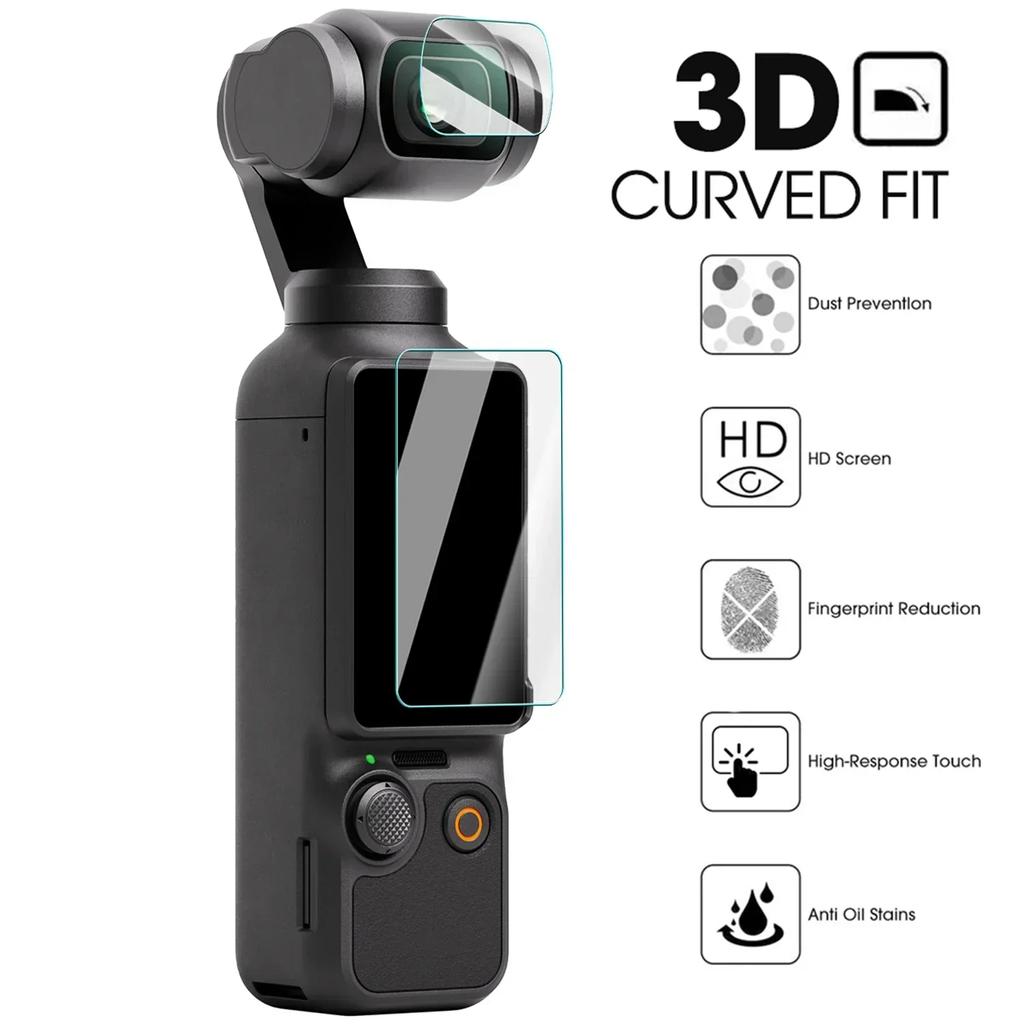 Tempered Glass Screen Protector for DJI Osmo Pocket 4 with Camera Lens Protective Films Shatterproof Cover for DJI Pocket 4/3/2