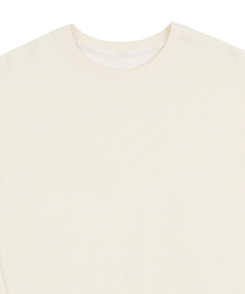 Graver [Unisex] Elbow Checkerboard Dot Smile Sweatshirt_Cream