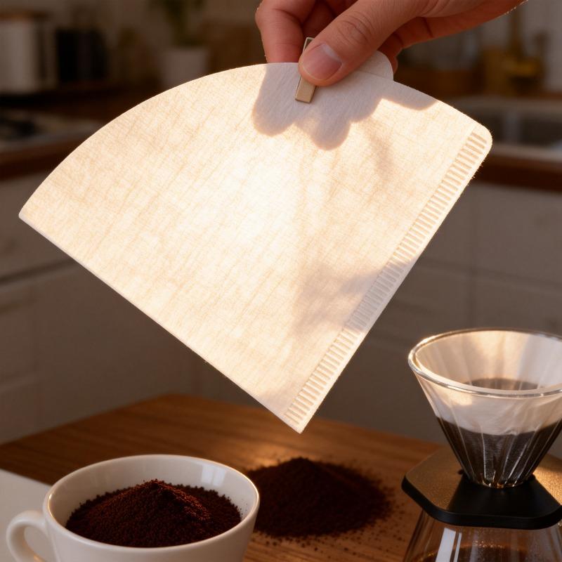 Barista Tool 100pcs Bamboo Fiber Coffee Filter Paper Disposable Biodegradable for Drip Coffee Brewing Home Cafe Essential