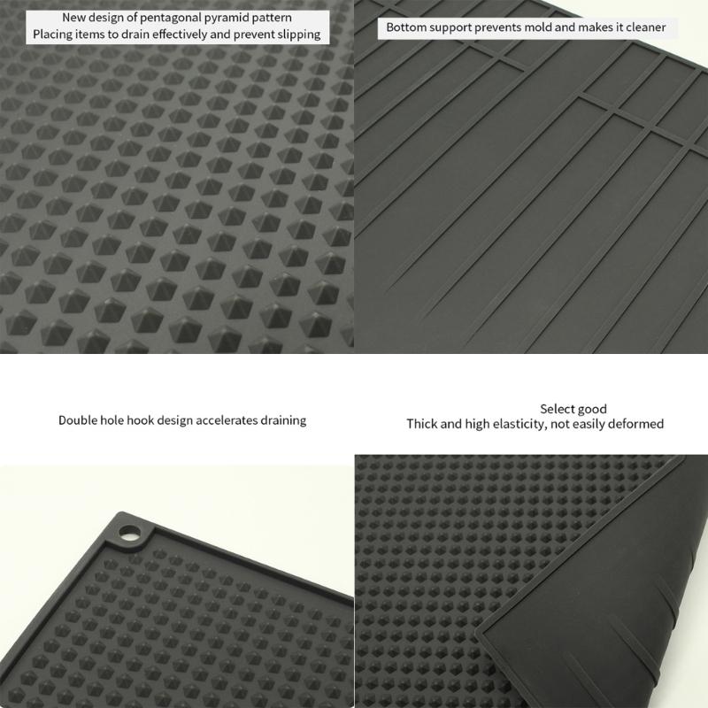 Folding Silicone Dish Drying Mats Offers Space Saving Storage and Easy Cleaning Silicone Texture for Home Cooking Lover