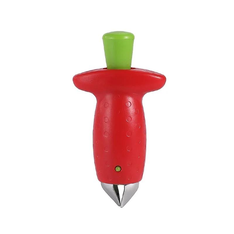 Stainless Steel Fruit Slicer Strawberry Slicer Kitchen Gadgets Ice Cream Making Tools Strawberry Stem Remover, Strawberry Corer