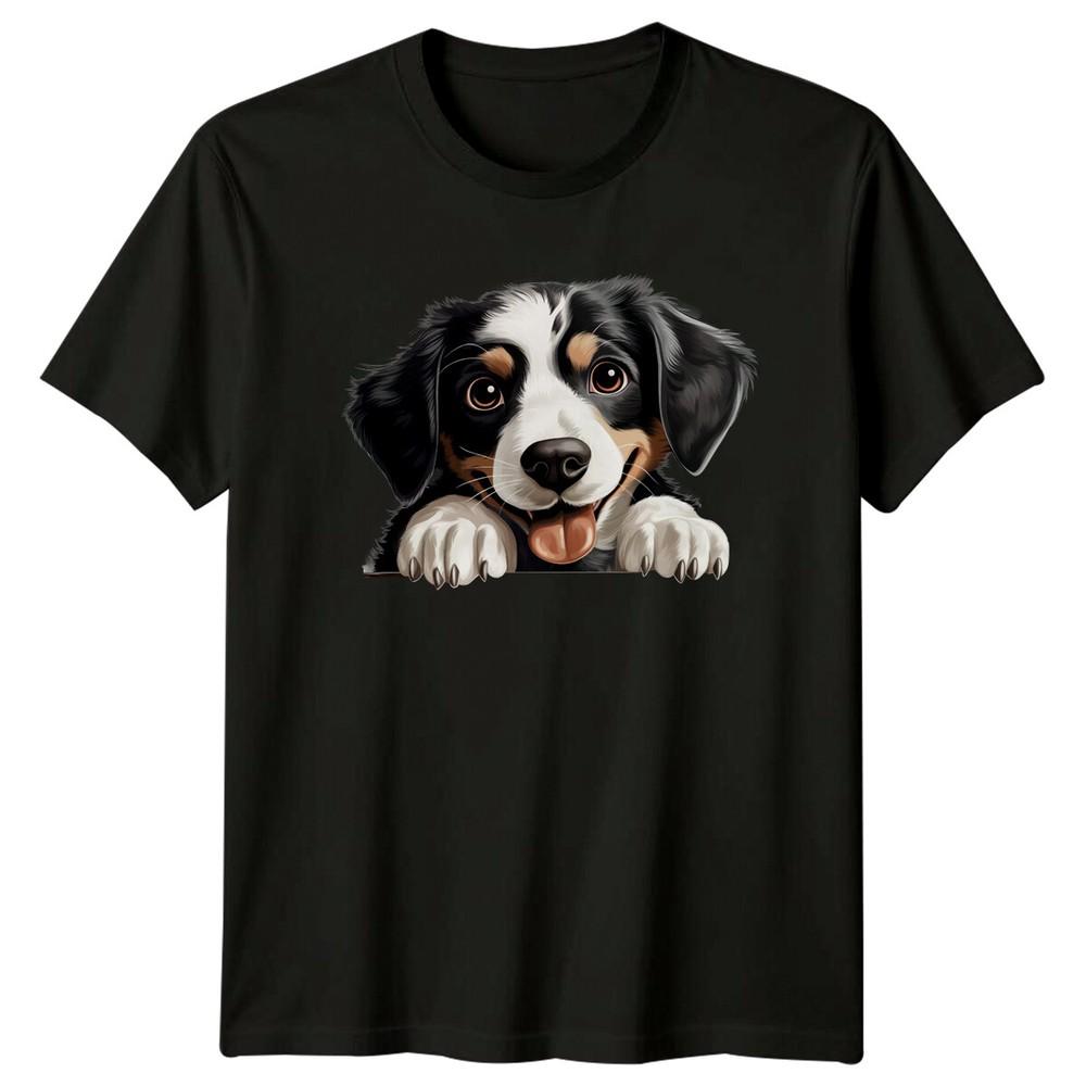 Cute Bernese Mountain Dog Peekaboo Puppy Pet TShirt