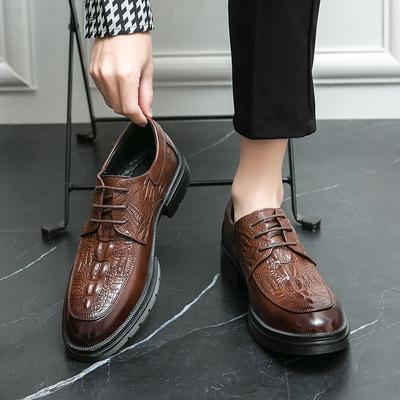 Alligator Pattern Men Quality Leather Shoes British Business Size 38-46 Anti Slip Soft Leather Man Mcrofiber Leather Dress Shoes