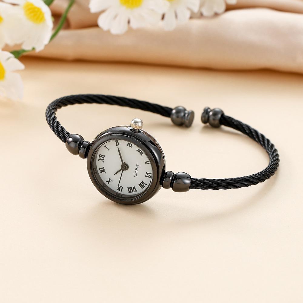 Retro Quarz Uhr Legierung Armbanduhr Kettenuhren Mode Armreif Armband Damen