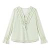 Stylish Ruffle V-Neck Blouse with Tie Detail