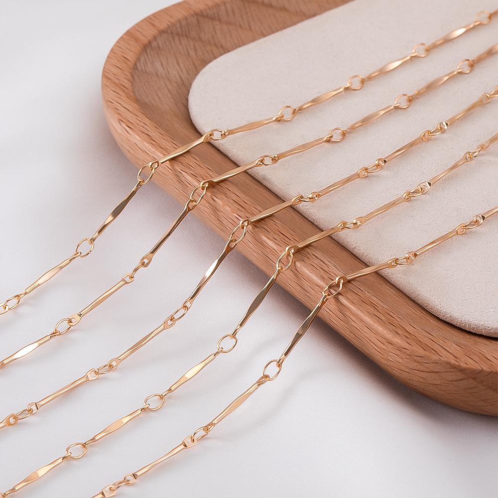 

5M 2M 1M 0.5M Flat Stick Line Basic Link Chain Bracelet Necklace Copper Chains Clothing Decorative Chain for DIY Jewelry Making 0.5Meter