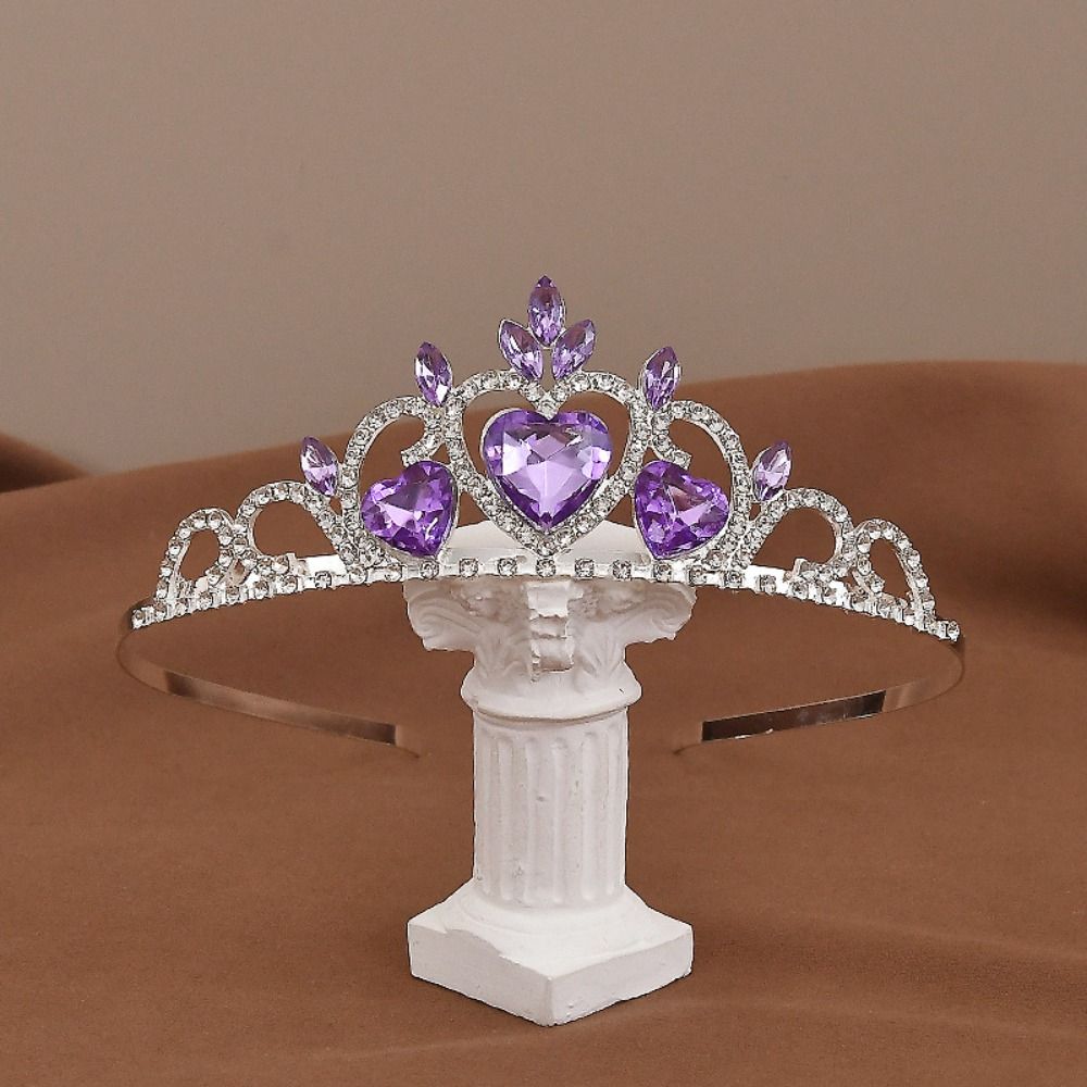 Gorgeous Bridal Tiara Crown Heart Designs Women Hair Hoop Light Luxury Rhinestone Crown Wedding