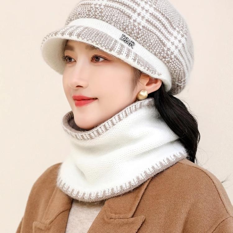 Octagonal Hat Warm and Cold Ear Protection Knitted Hat Women's Winter Mother Hat Fashion