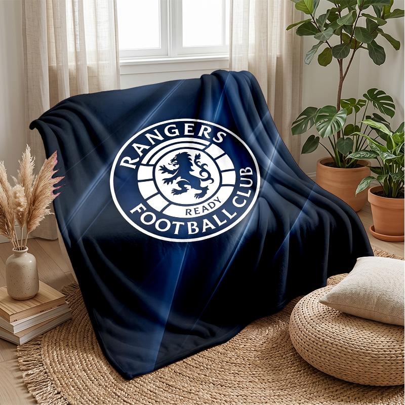 Rangers FC Morbida Coperta in Pile di Flanella Leggera Accogliente Calda Coperta da Lancio per Divano Letto Arredamento per la Casa