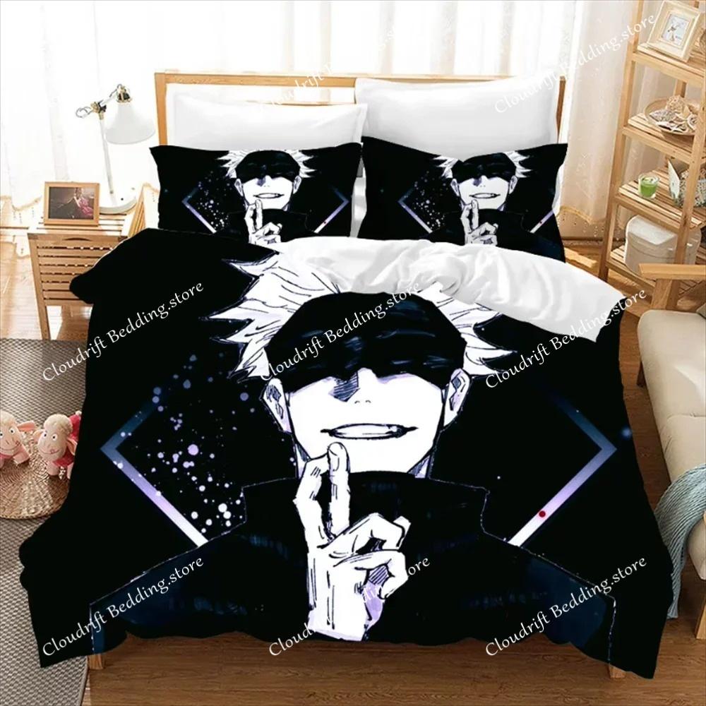 Jujutsu Kaisen Zestaw Pościeli Japonia Słynne Anime Zestawy Poszewek na Kołdrę Kołdra Pościel Twin Queen King Rozmiar Pojedynczy Dropshipping Prezent
