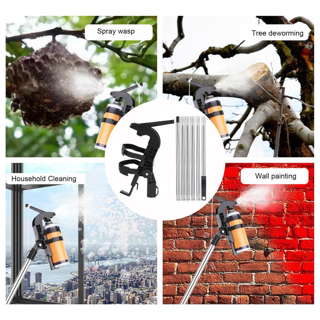 Spray Can Extender Pole Sprayer Extension Pole Adaptor Adjustable Sprayer Bracket Adaptor Wasp Nest Aerosol Can Extension Pole