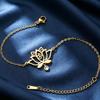 Dawapara Spiritual Lotus Flower Bracelet OM Protection Amulet Yoga Healing Inspirational Gift for Women Stainless Steel Jewelry