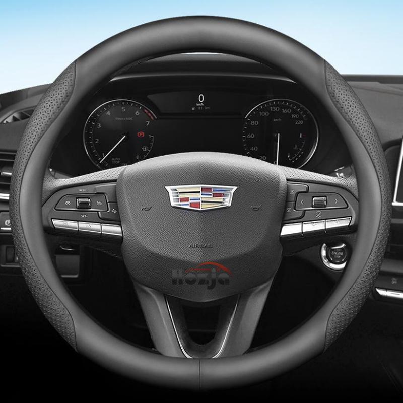 Leather Car Steering Wheel Cover for Cadillac SLS CT6 Escalade XT5 ATS CTS SRX XT4 XT6 Lyriq Optiq Accessories