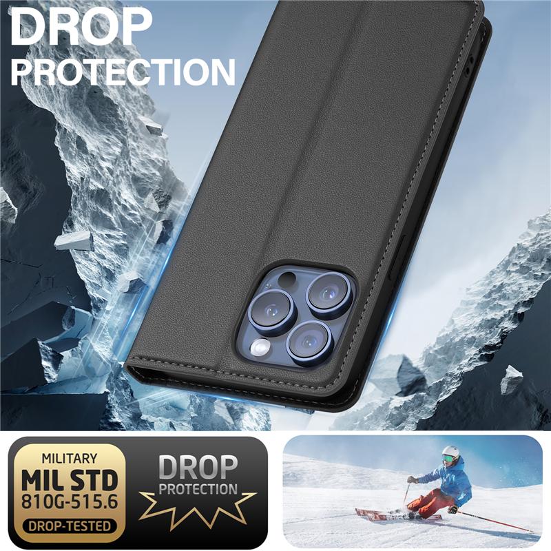 Magnetische Brieftaschen-Klapphülle für iPhone 16 Pro Max 15 Plus 14 13 12 11 8 7 SE4 Leder Kartenhalter Handy Schutzhülle
