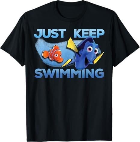 Finding Dory Just Swimming With Nemo Black TShirt S