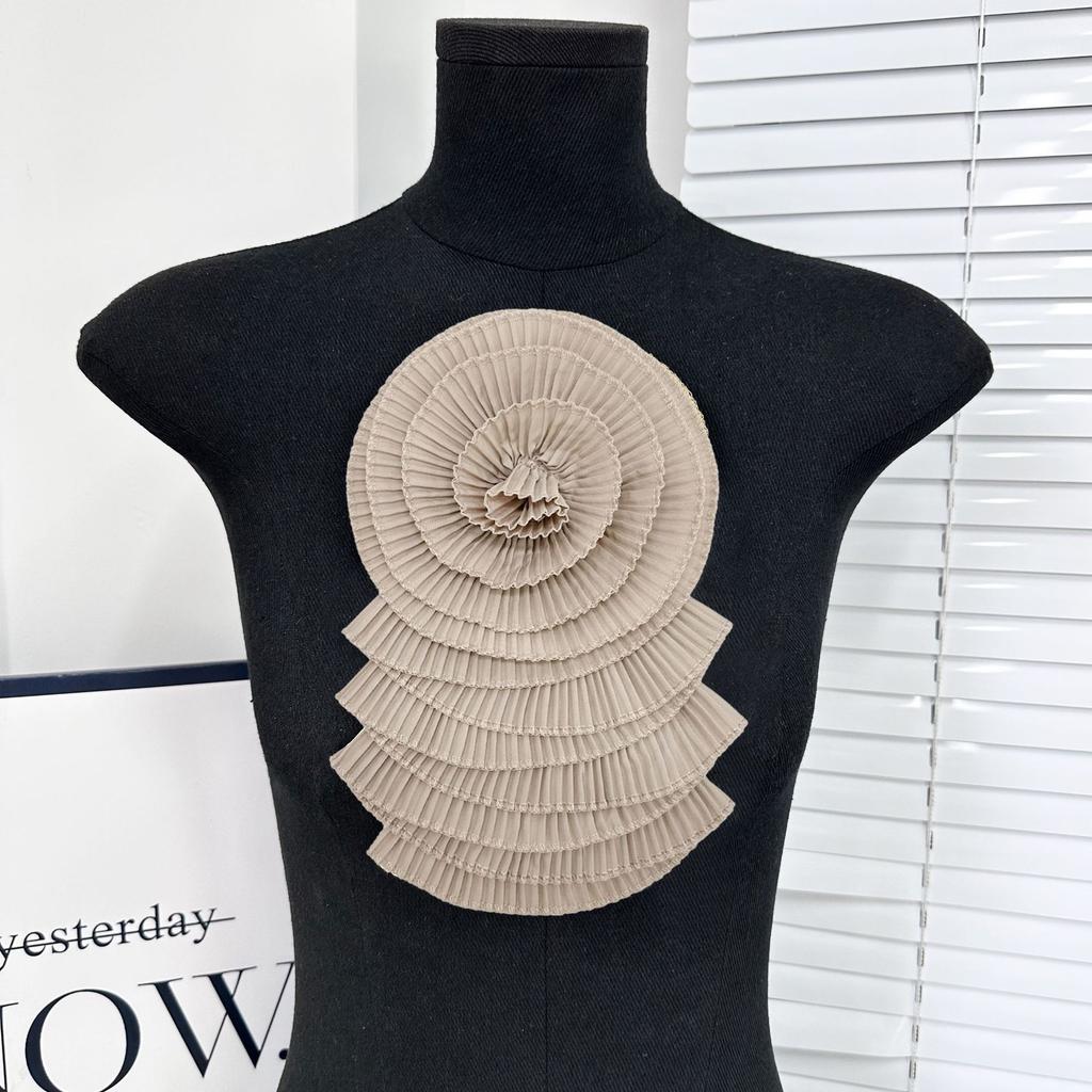 Delicate Multi-Color Chiffon Flower Multi-Layer Pleated Cloth Sticker Craft Flower Wedding Dress Dress Top Decorative Accessories