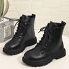 Shoes for Women 2024 High Quality Front Lace-up Women's Boots Fashion Round Toe Modern Boots Women Hot Sale Solid Ankle Boots