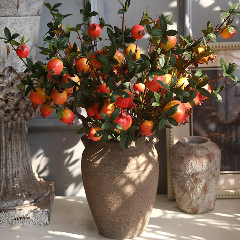 Künstlicher Obst-Granatapfel-Zweig, 86 cm, für Garten, Küche, Wandbehang, Hochzeit, Party, Fotografie, Requisiten, Dekoration