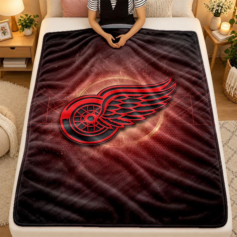 Flannel BlanketDetroit Red Wings Warm Soft Throw Blanket for Indoor Sofa Bed Living Room Use