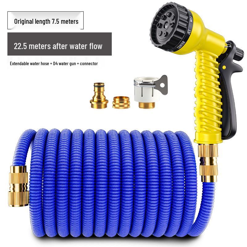 Garden Retractable Water Hose & High-Pressure Car Wash Gun Set with Horticulture Sprinkler Nozzle