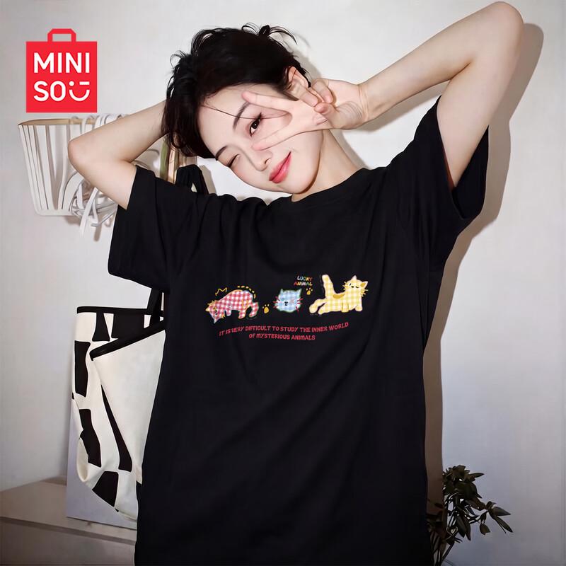 

MINISO Women s Pure Cotton Loose Fit T-Shirt S