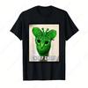 Gnarp Katze Alberne Alien Katze Meme T-Shirt Vintage Rundhals Oberteile Lustig Freizeit Bequeme Kleidung Baumwolle Unisex Sport T-Shirt