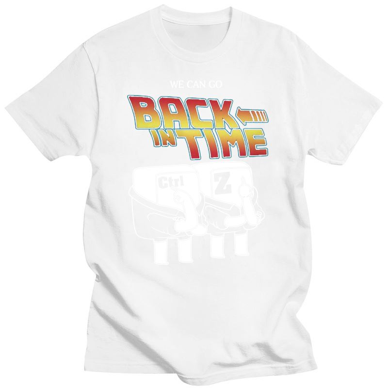 Ретро Смешная Компьютерный Гик Технолог Назад во Времени Ctrl Z Футболка Лето Мужчины Женщины Компьютерные Клавиши Camisetas Программист Разработчик Кодирование 3XL