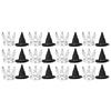 24Pcs Plastic Witch Hat Crowns Cake Toppers for Halloween Cupcakes Insert Birthday Party Decoration Supplies