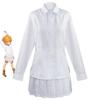 Neverland The Promised Ray Norman Emma Cosplay Costume White Top Skirt Pants Set