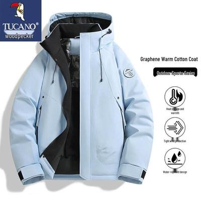 Men's Thickened Hooded Outdoor Padded Jacket