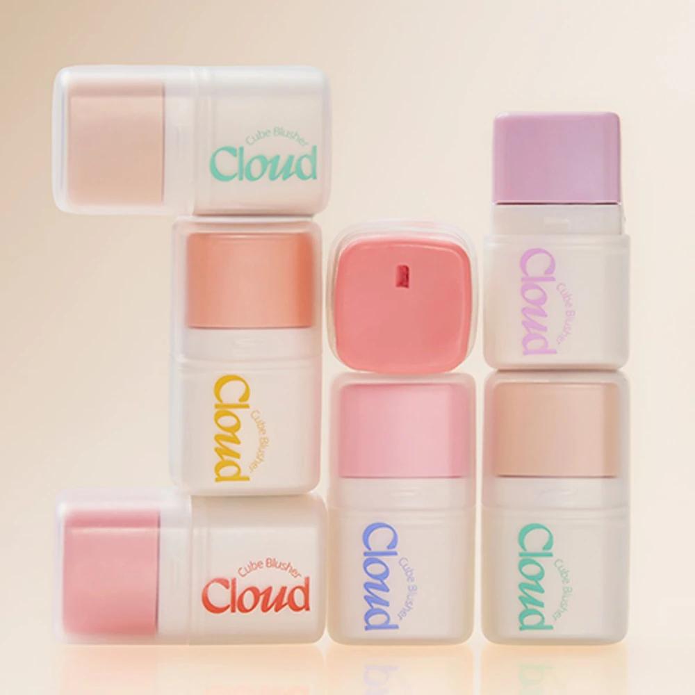 Cloud Cube Blusher (Full-size product + Free puff) #01 Cottonberry