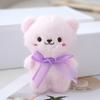 Whimsical Plush Bear And Rabbit Keychain Adorable Stuffed Animal Doll Backpacks For