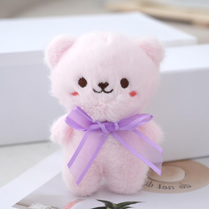 Whimsical Plush Bear And Rabbit Keychain Adorable Stuffed Animal Doll Backpacks For