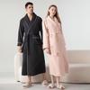 Velvet & Fleece Couple Pajamas: Unisex Long Bathrobe for Autumn/Winter