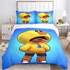 Cartoon Purple Character Print Bedding Set, Kids Game Themed Duvet Cover Set(1 * Duvet Cover + 2 * Pillowcase, Without Core)