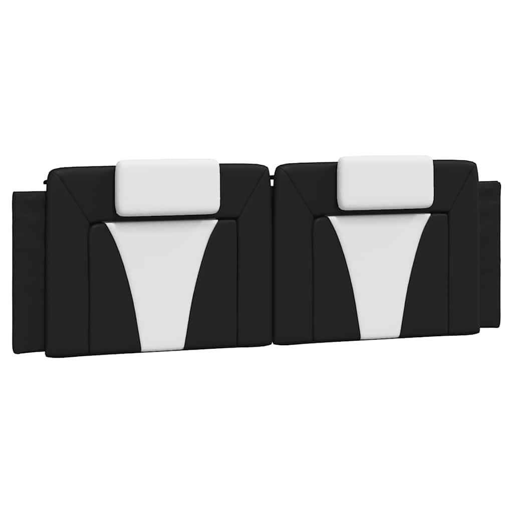 Bed Frame Viana without Mattress Black and White 160x200 cm Faux Leather